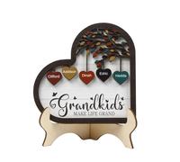 Jeweidea Albero Della Vita Personalizzato in Legno con Incisione di 1-10 Nomi e Testo Decorazione da Cornice Famiglia per Casa Regalo per Famiglia Natale Festa della mamma (Nomi 5)