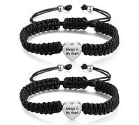 Jeweidea Bracciale Coppia Personalizzato con Nome Bracciale Magnetico Inciso per Donna Uomo Bracciale Intrecciato Regolabile Infinito a Lunga Distanza Regali San Valentino Regali Natale (Stile 3)