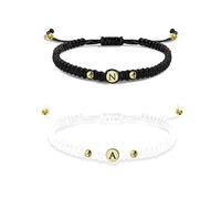 Jeweidea Bracciale Coppia Personalizzato con Nome Magnetico Inciso per Donna Uomo Intrecciato Regolabile Infinito a Lunga Distanza Regali San Valentino Natale