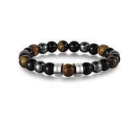 Jeweidea Bracciale Uomo Personalizzato con Incisione Bracciale Pietre Naturali con Pietra Lavica Bracciale con Nome Cuoio Uomo Bracciale Uomo Perle Gioielli Personalizzati Regalo per Lui Papà