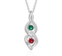 Jeweidea Collana con Nome Personalizzato per Donna - Collana Infinity da Donna con Incisioni Nomi dei Bambini Collana con Pietre Portafortuna per Mamma Nonna Regali per Festa della Mamma