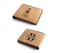 Jeweidea Portafoglio in Pelle Personalizzato con Foto Alfabeto Nome Inciso per Uomo Papà Portafoglio con Porta Carte RFID per Marito, Padre, Fidanzato Regalo Compleanno