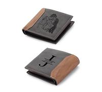 Jeweidea Portafoglio in Pelle Personalizzato con Foto Alfabeto Nome Inciso per Uomo Papà Portafoglio con Porta Carte RFID per Marito, Padre, Fidanzato Regalo Compleanno