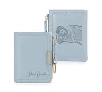 Jeweidea Portafoglio Personalizzato per Donna con Foto Incisa e Nomi Piccolo Portafoglio Bifold con Tasca Portamonete con Cerniera per Mamma, Fidanzata, Regali di Natale Personalizzati (B-Blu)