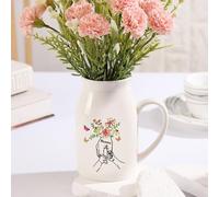 Jeweidea Vaso in Ceramica Personalizzato con Nome Inciso, Regalo per Mamma, Regalo per Nonna, Regalo per Festa della Mamma, Vaso Bianco Tavola da Pranzo, Soggiorno, Decorazione Casa (Stile 2)