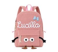 Jeweidea Zainetto Asilo Bambino Personalizzate con Nome Ricamo per Ragazze Ragazzi Zaino Scuola per Asilo Primaria Scuola, Viaggi, Scuola dell'infanzia，Stile 1-Rosa