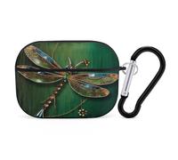 Jewel Dragonfly - Custodia protettiva antiurto per auricolari Airpods Pro di seconda generazione, con moschettone, anti-caduta, colore nero