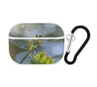 Jewel Dragonfly - Custodia protettiva antiurto per auricolari Airpods Pro di seconda generazione, con moschettone, anti-caduta, colore bianco