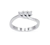 JEWELAB.it Anello Donna Trilogy in Oro Bianco 18 Carati Diamanti Naturali 0,21 ct, misura 14