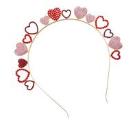Jeweled Heart Design Headband, Sturdy Glitter Hairband, Bling Hair Accessories, Decorative Headband for Parties Hairpiece, Parties, Hair, Home, Events, Stream, Pink Color