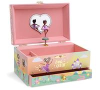 Jewelkeeper - Carillon da Ragazza Porta Gioielli con Cassetto Estraibile e Ballerina Nera, Design Piccola Regina - Melodia Somewhere Beautiful Dreamer