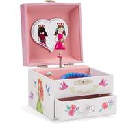 Jewelkeeper - Portagioie Carillon con Principessa in Abito Rosa, Design Principessa delle Fate con Cassetto Estraibile - Portagioie Ballerina Carillon Melodia Danza della Fata Confetto per Bambine