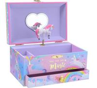 Jewelkeeper - Portagioie Musicale con Cassetto Estraibile, Design Unicorno di Zucchero Filato - Melodia Beautiful Dreamer