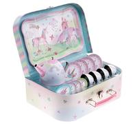 JewelKeeper - Set da tè per Bambini 15 Pezzi E Custodia per Il Trasporto - Design Party Unicorno