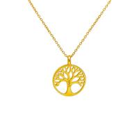 Jewellbox Collana con ciondolo rotondo a forma di albero della vita, in oro e argento, con catenina regolabile, 40,6-45,7 cm, simbolo dell'aldilà, regalo per le donne, Argento sterling