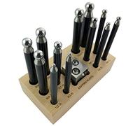 Jewellers Tools 12 punzoni Doming Block 25 mm 12 Depressions Base di Legno.