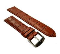 Jewellers Tools Cinturino da polso da uomo in vera pelle, 22 mm, imbottito in acciaio inossidabile, fibbia Tan/Tan, Cinghia