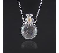 Jewellery Sets,1Pc Glass Heart Vial Cremation Necklace Ash Case Holder Keepsake Necklace Memorial Jewelry Urn Necklace for Ash/Flat Round