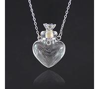Jewellery Sets,1Pc Glass Heart Vial Cremation Necklace Ash Case Holder Keepsake Necklace Memorial Jewelry Urn Necklace for Ash/Heart