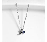 Jewellery Sets, Minimalist Pavé Crystal Mini Blue Stars Moon Necklace Women Fashion Birthday Party Jewelry Accessories Gift/