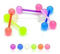 Jewellery Sleuth Set di 6 piercing per lingua BioFlex che si illuminano al buio