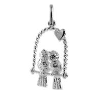 JewelleryBox Ciondolo TheCharmWorks in Argento Sterling a Forma di Uccellini Innamorati