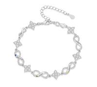 jewelora Bracciale Personalizzato Donna con Nome Inciso Bracciale Mamma con Pietre Portafortuna per Moglie Nonna Regali Festa Della Mamma, San Valentino, Natale (B-Nomi 4)