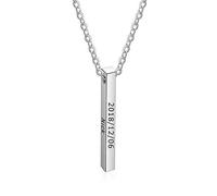 jewelora Collane personalizzate per Uomo Donna 4 ciondoli con nome Regali per la festa del papà Papà Marito Migliore amico Collana Regalo di compleanno per la coppia (B-argento)