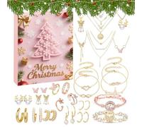 Jewelry Calendar Advent 2025-24-Day Christmas Countdown Box With Earrings & Bracciale Set | Holiday Jewelry Advent Calendar For Girls Teens Adults | Perfect For Birthday, Valentines & Party