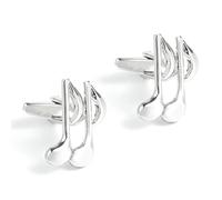 Jewelry Cufflinks Men's Shirt Cufflinks Electroplated Silver Note Metal Cufflinks French Shirt Cufflinks
