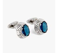 Jewelry Cufflinks Men's Shirt Cufflinks Light Luxury Blue Zircon Oval Shirt Cuff Nails