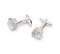Jewelry Cufflinks Men's Shirt Cufflinks Light Luxury Large Zircon Silver Square Shirt Cuff Nails