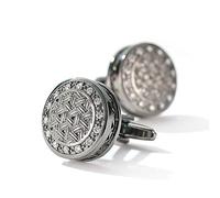 Jewelry Cufflinks Men's Shirt Cufflinks Light Luxury Rhinestone Grey Round Shirt Cuff Nails