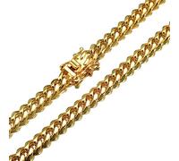 Jewelry Kingdom 1 Collana o bracciale da uomo in oro cubano da 15 mm, in acciaio inox 18 K, spessa e pesante, catena Miami barbazzale da 20,3 a 76,2 cm, gioielli per San Valentino, 8 inch, Metallo