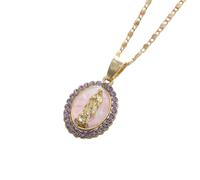 Jewelry New 2025 Arrival Christian Virgin Mary Statue Inlaid Zircon Pendant Necklace For Women Catholic Religious Prayer Amulet Jewelry Keepsake Gift With For You Accessories Trendy Creative Gift gift