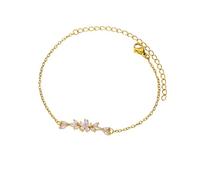 Jewelry New 2025 Arrival Elegant Zircon Flowers Bracelet For Women Hers Charm Color Stainless Steel Plant Bracelets Luxury Designer Jewelry Gifts Fashion Accessories Creative Gift Gift