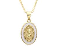 Jewelry New 2025 Arrival Europe America Oval Pendants for Women Oil Drip Catholic Virgin Mary Choker Charms Religious Hip Hop Necklaces with for You Accessories Trendy Creative Gift gift