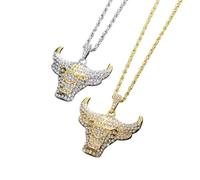 Jewelry New 2025 Arrival Hip Hop Ice Out Sparkling Zircon Head Pendant Necklace For Men Women Fashion Cool Street Jewelry With For You Accessories Trendy Creative Gift gift