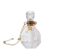 Jewelry New 2025 Arrival Natural Clear White Crystal Vial Necklace Steel Chain Openable Wishing Bottle Pendant Perfume Essential Oil Jar Necklace With For You Accessories Trendy Creative Gift gift
