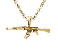 Jewelry New 2025 Arrival Retro Fashion Ak47 Rifle Submachine Pendant Necklace Men's Personalized Punk Trend Charm With For You Accessories Trendy Creative Gift gift