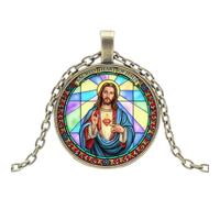Jewelry New 2025 Arrival Sacred Jesus Necklace Christianity Christian Faith God Dome Glass Pendant Necklace Christian Accessories Gift With For You Accessories Trendy Creative Gift gift