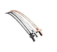 Jewelry New 2025 Arrival Small Cross Pendants Her's Gift Women Christian Necklaces Black Rose Color Stainless Steel Chain Fashion With For You Accessories Trendy Creative Gift gift