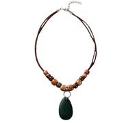 Jewelry New 2025 Arrival Vintage Ethnic Beads Women's Necklace Handmade Wood Beaded Water Drop Pendants Necklace For Women Daily Wear With For You Accessories Trendy Creative Gift gift