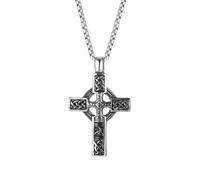 Jewelry New 2025 Arrival Vintage Nordic Celtic Knot Pattern Cross Necklace Pendant For Men Stainless Steel Chain Jewelry Amulet Necklace With For You Accessories Trendy Creative Gift Gift