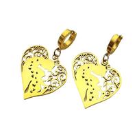 jewelry New 2025 Romantic Love Heart Couple Flower Butterfly Hoop Earrings Stainless Steel Color Aesthetic Earrings Women With For You Jewelry Fashion Accessories eative Gif
