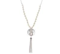 Jewelry Nexus - Collana con Medaglione Bicolore con Perle finte e Nappe Pendenti. e Oro_Rosa, Colore: Multicolore, cod. mo-an1119-jtt