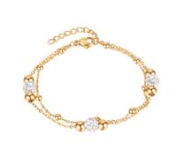 Jewelry Set Fashion Multi Chain With Dangle Charm Paved Double Chain Bracelet For Double Layer Nice processing