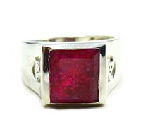 Jewelryonclick - Anello da uomo in argento Sterling 925, realizzato a mano, con rubino rosso naturale, misure da H a Z e Argento, 70 (22.3), colore: Red, cod. 2019JOCMSR-376-Z