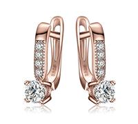 JewelryPalace 1ct Hoop Orecchini Donna Argento 925 con Cubica Zirconia, Huggie Piccoli a Cerchio in Tre Ori con Pietra a Taglio Rotondo - Set Gioielli