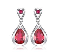 JewelryPalace 8.8ct Orecchini Donna Pendenti Lunghi Argento 925 con Creato Rubino Rosso, Infinito Orecchini a Goccia Argento con Pietra a Taglio Pera, Orecchini Rossi Argento Set Gioielli Donna